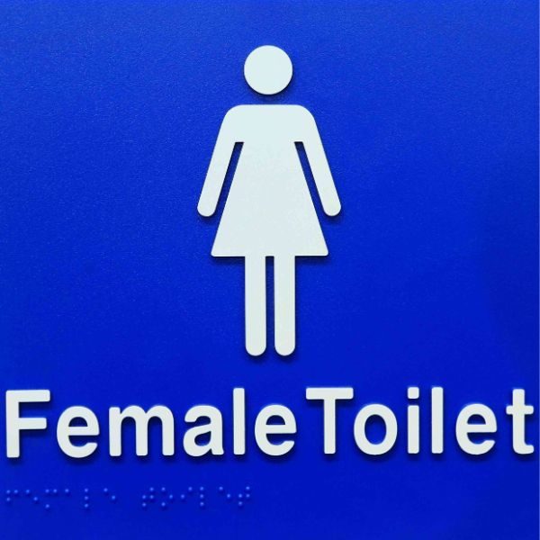 female toilet-blue