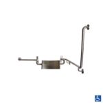 90° Disabled Toilet Grab Rail with Integrated Vandal Proof Back Rest MLR120 BR VP