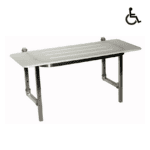 Folding Shower Seat Accessible Compliant SSS   White Acrylic Deck 960mm Wide x 400mm Deep - SS960S