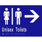 Unisex Toilet Divided & Arrow 200x150 Braille - ML16216