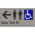 Unisex Accessible Toilets R/H Transfer & Arrow 280x150 Braille - ML16233