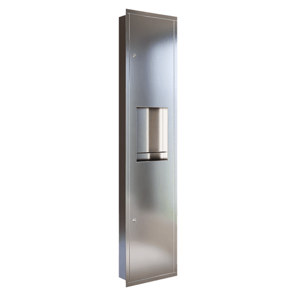 Recessed Paper Towel Dispenser and 11.5 Litre Waste Receptacle SS