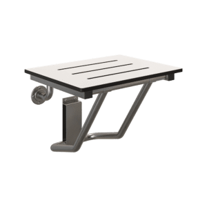 Folding Shower Seat – 470mm W x 445mm D - with a 13mm White Phenolic Seat Top