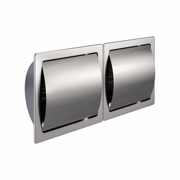 Recessed Double Toilet Roll Holder with Hood SSS - ML263_S